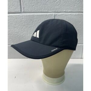 ADIDAS Aeroready Running Hat BLACK Superlite UPF 50 Sun Protect Adjust Mens Golf